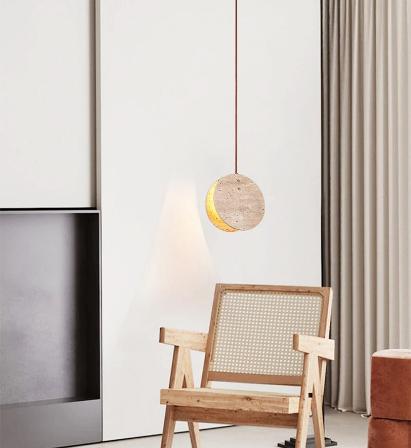 Modern Round Pendant Lamp - Elegant Hanging Ceiling Light Fixture for Living Room, Bedroom & Dining Room | Dimmable LED Lighting for Home Decor & Interior Design