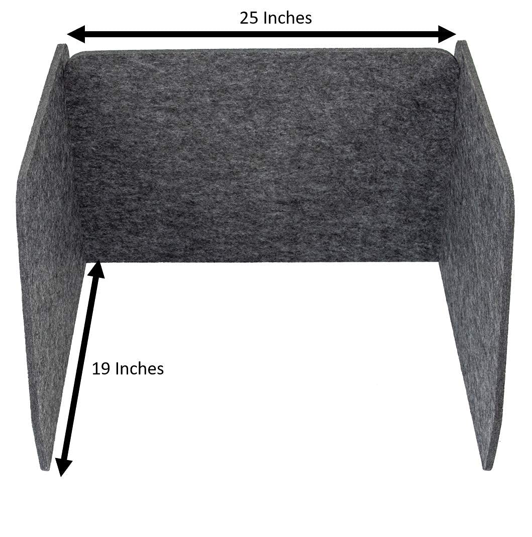 Soundproof Desk Divider - Noise Reducing & Privacy Panel for Home Office, Classroom & Remote Learning - Acoustic Partition to Minimize Visual Distractions & Improve Focus (Gravel Grey) - Perfect for Open Offices, Study Areas & Workspaces