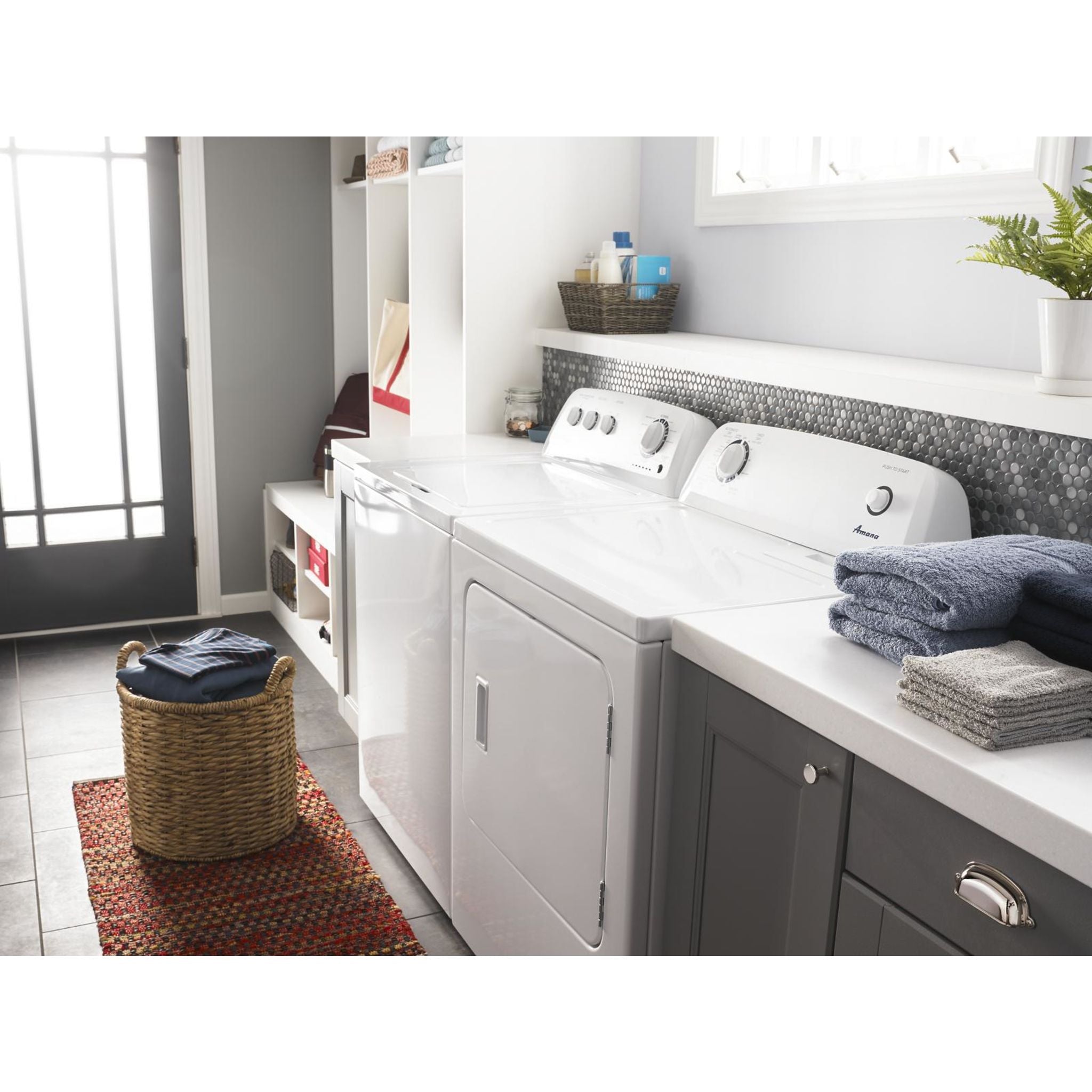 Amana YNED4655EW White Electric Dryer - Large Capacity, Energy Efficient for Home Laundry Room | Perfect for Families, Apartments & Laundry Centers