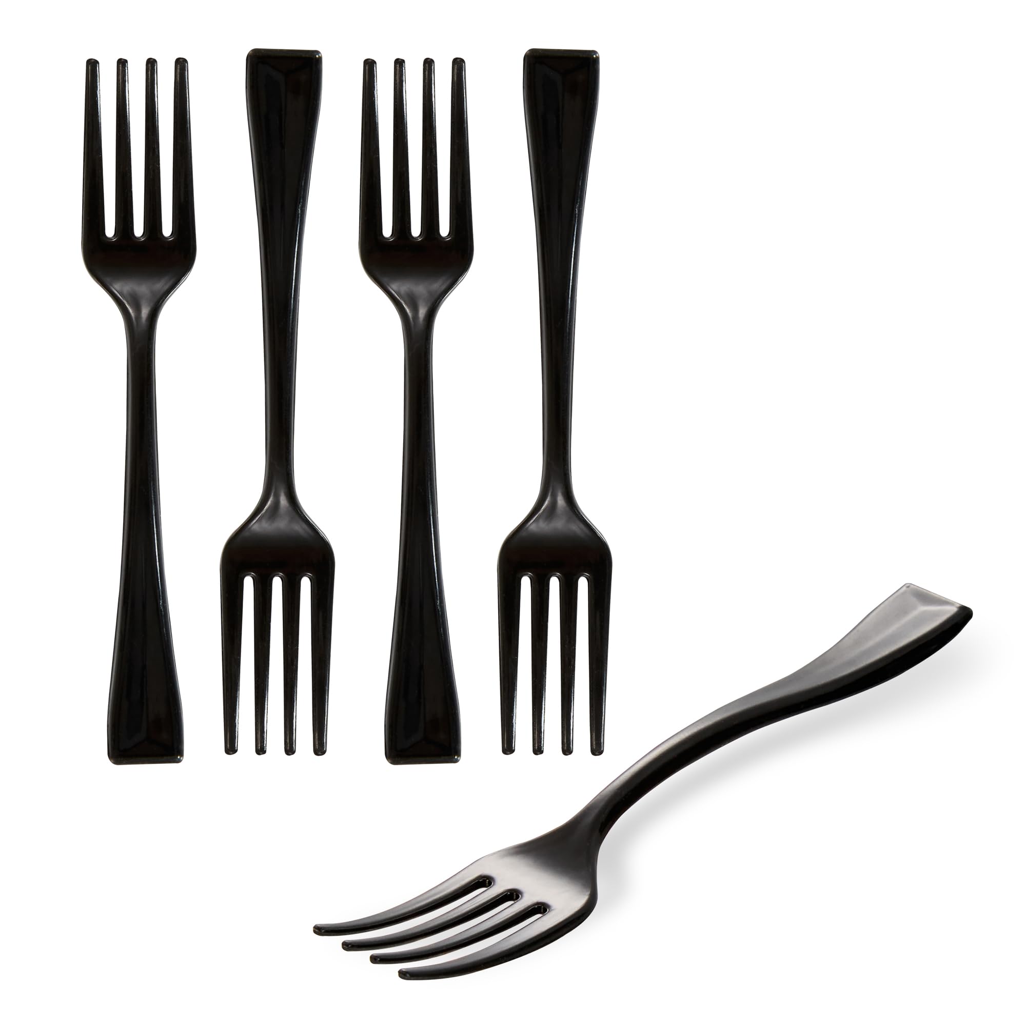 500-Pack 4 Inch Heavy-Duty Disposable Mini Forks - Black Plastic Appetizer Forks for Hors D'oeuvres, Desserts & Samples | Perfect for Parties, Weddings, Catering & Events