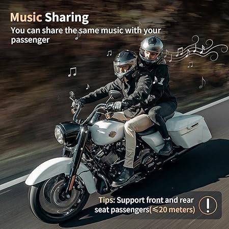 Fodsports FX8 Pro Motorcycle Bluetooth Headset - 8 Rider Intercom System with Dual-Chip Audio Mixing, Music Sharing, 3 Sound Modes & FM Radio | Ideal for Group Rides, Touring & Adventure Motorcycling