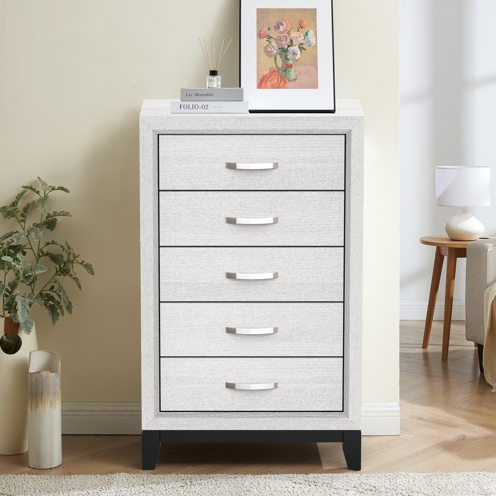Modern 31-Inch 5-Drawer Chest for Bedroom & Living Room - Stylish Storage Solution for Clothes, Blankets, and Home Organization