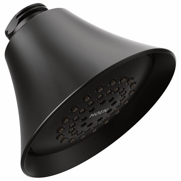 Moen 6370EPBL Matte Black 1-Function Transitional Shower Head - Perfect for Bathroom Renovation & Modern Home Upgrades
