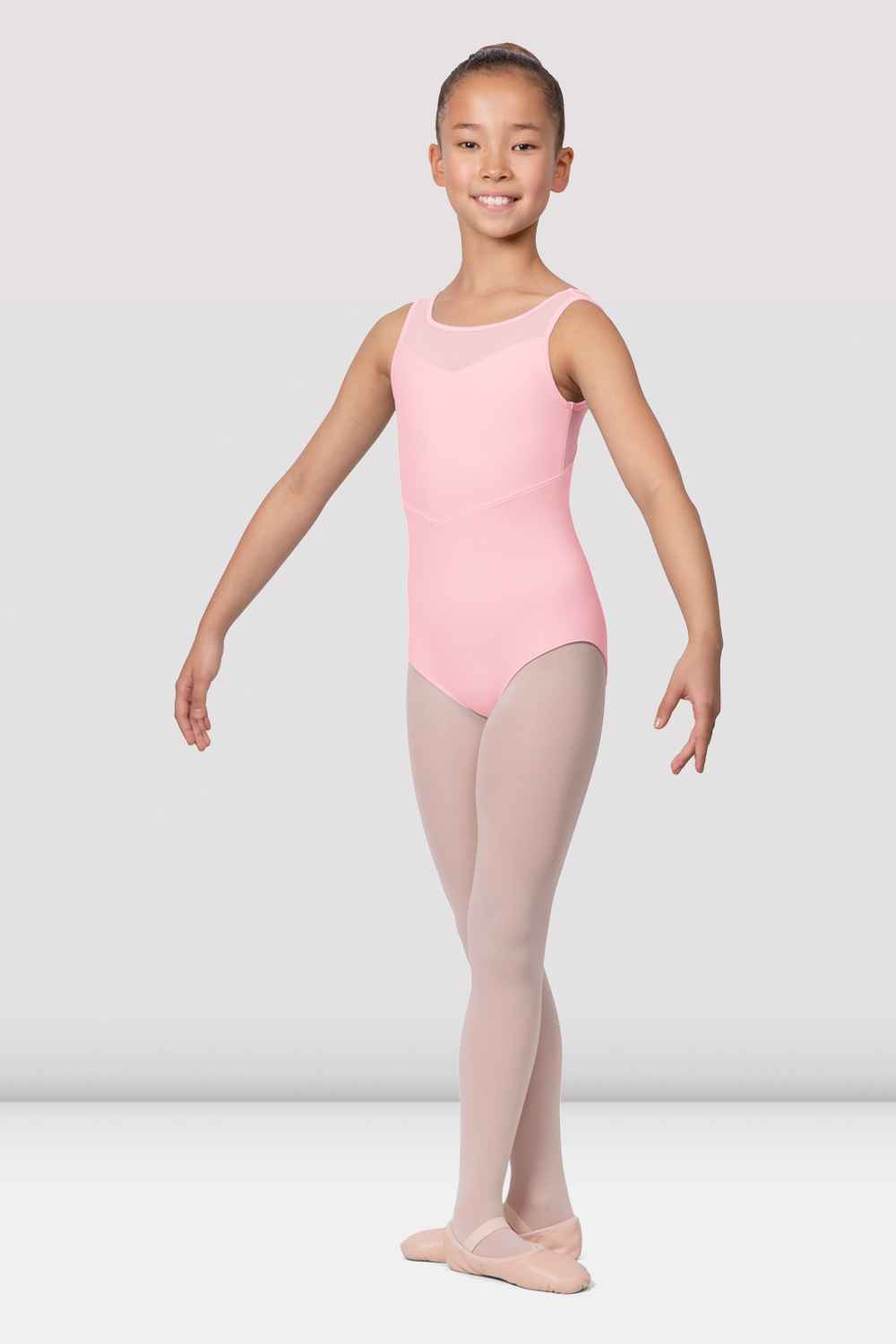 Girls Mesh Bodice Leotard - Elegant Dancewear for Ballet, Gymnastics & Performance - Perfect for Recitals, Competitions & Practice