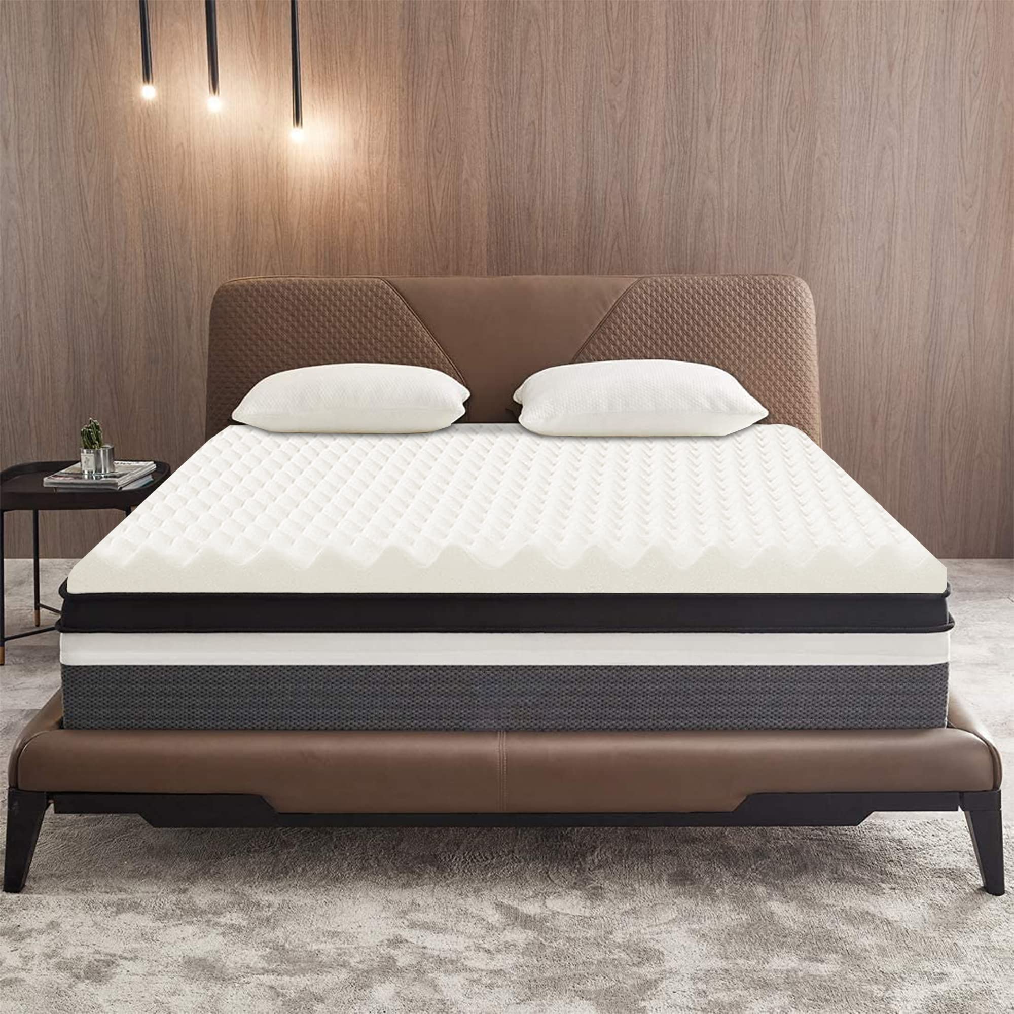 Premium 1-Inch Egg Shell Design Mattress Topper - King Size White Memory Foam for Pressure Relief & Better Sleep - Breathable Cooling Bed Topper for Back Pain Relief - Perfect for Hot Sleepers & Side Sleepers (20