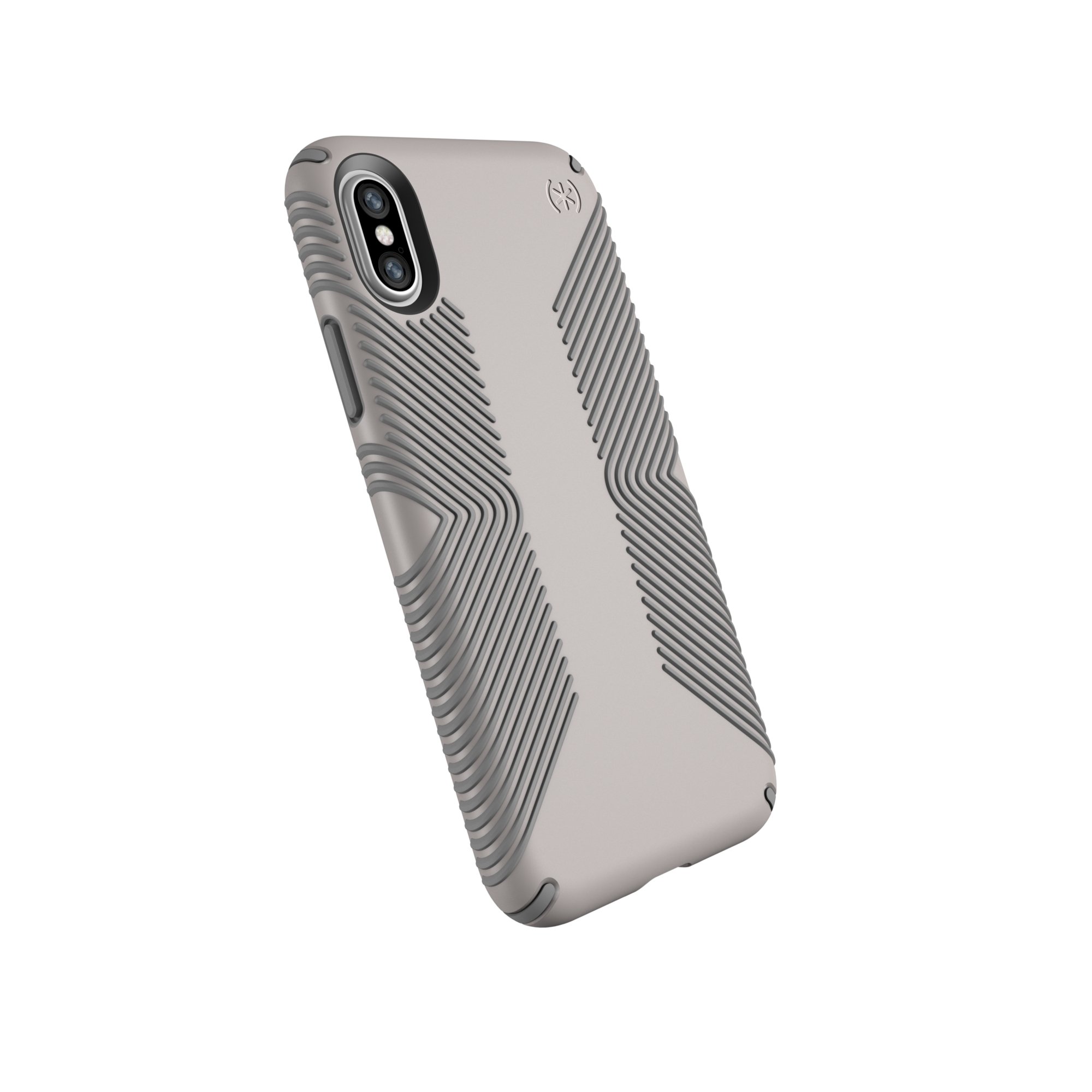 Speck Presidio Grip Protective Case for iPhone XS/X - Anti-Slip Shockproof Cover in Cathedral Grey/Smoke Grey | Perfect for Outdoor Activities & Daily Use