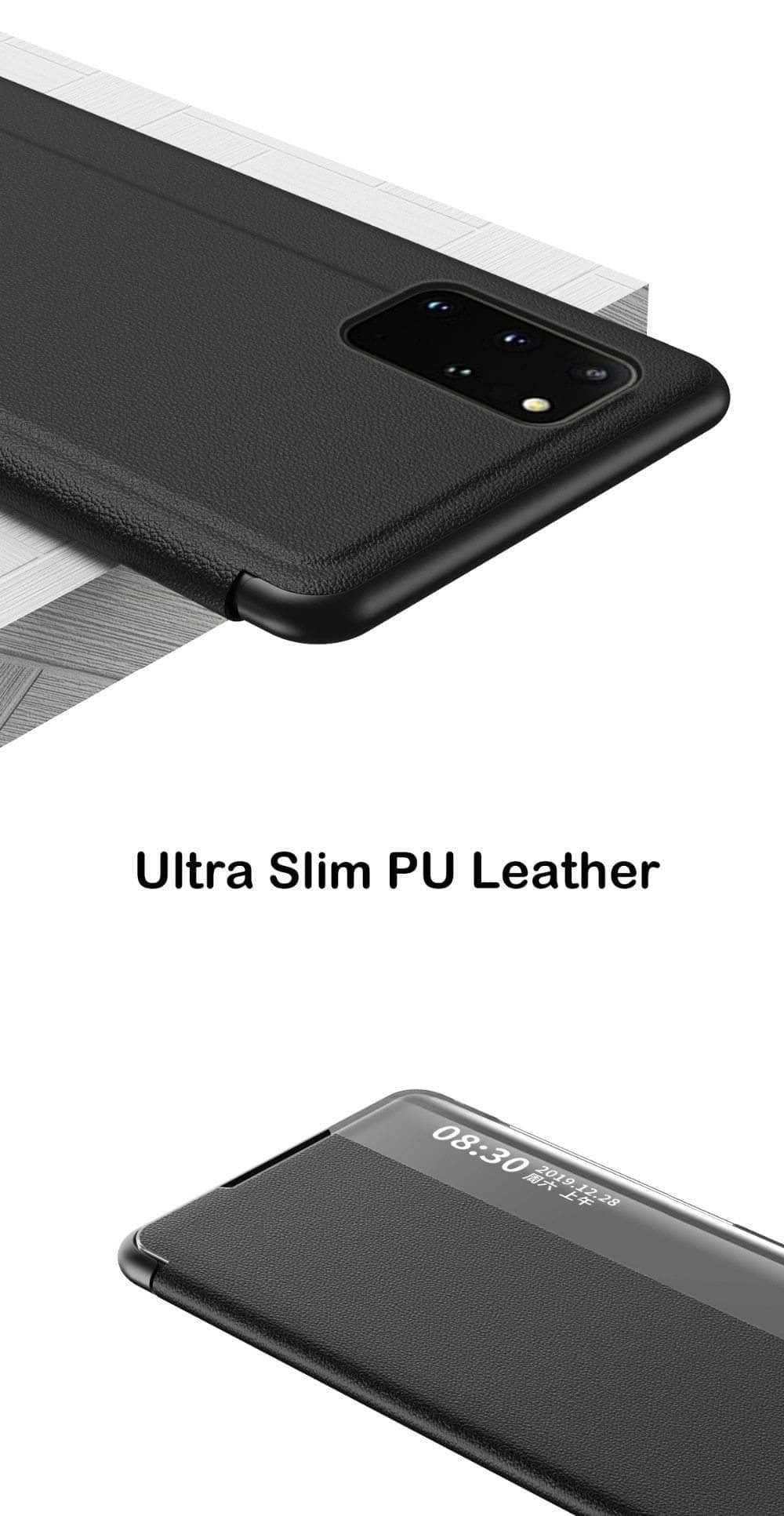Premium Smart Clear Window View Flip Cover for Samsung Galaxy S21 - Stylish Protection for Everyday Use & Business Meetings