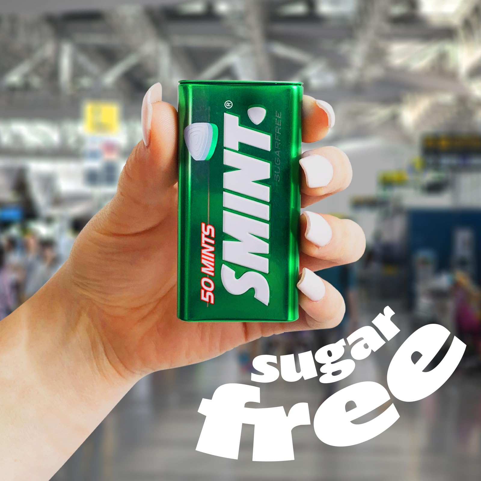 Smint Sugar Free Spearmint Mints for Fresh Breath - 12 Pack of 50 XXL Tins - Vegan, Keto Friendly - Perfect for Office, Travel & After Meals