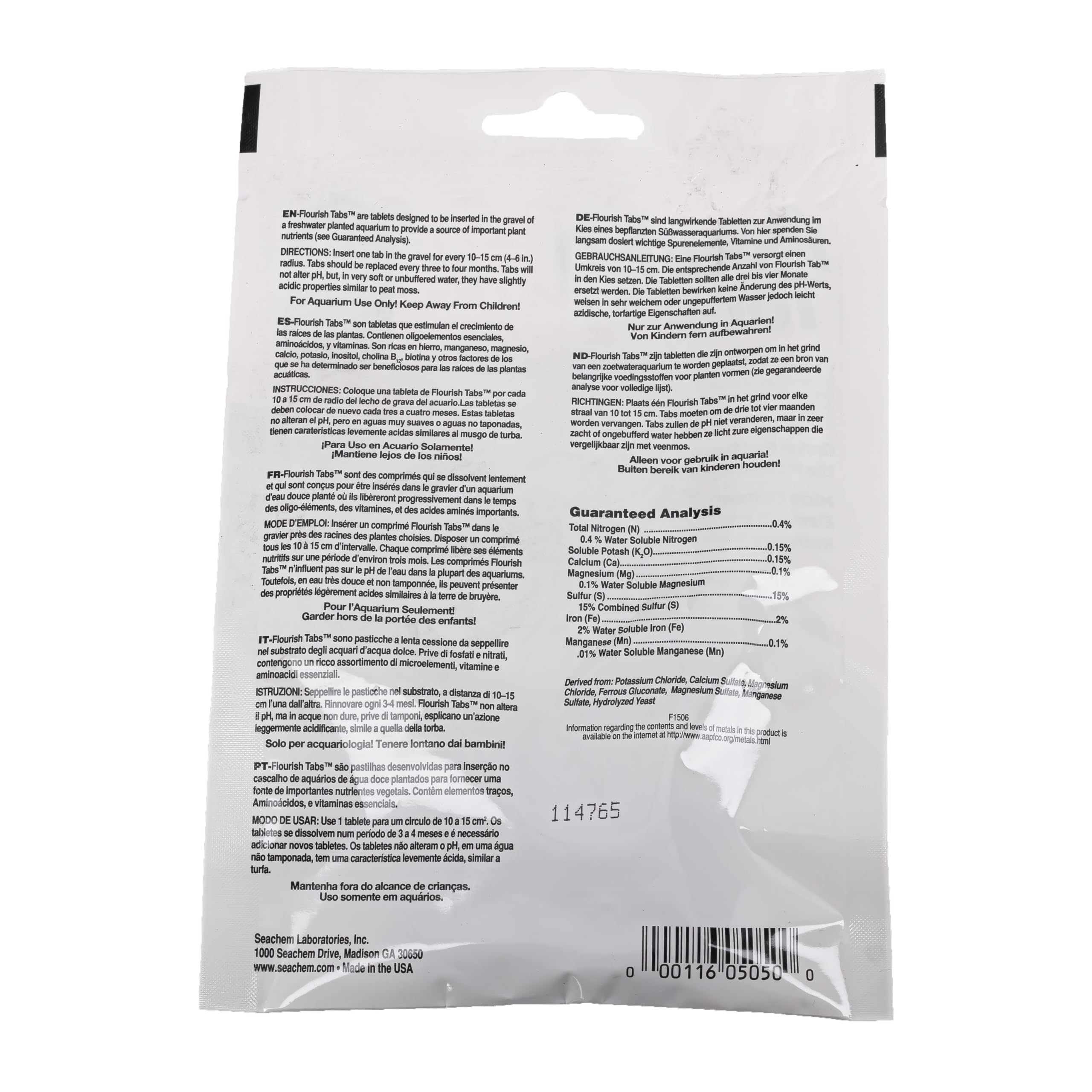 Seachem Flourish Tabs Aquatic Plant Fertilizer - 10 Count Plant Growth Supplement for Freshwater Aquariums | Promotes Root Development & Lush Greenery in Fish Tanks, Planted Aquariums & Aquatic Gardens