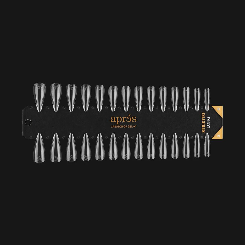 Apres Gel X Nail Tips - Natural & Sculpted Stiletto Long Press-On Nails for Salon Quality Manicures | Perfect for Weddings, Parties & Special Occasions