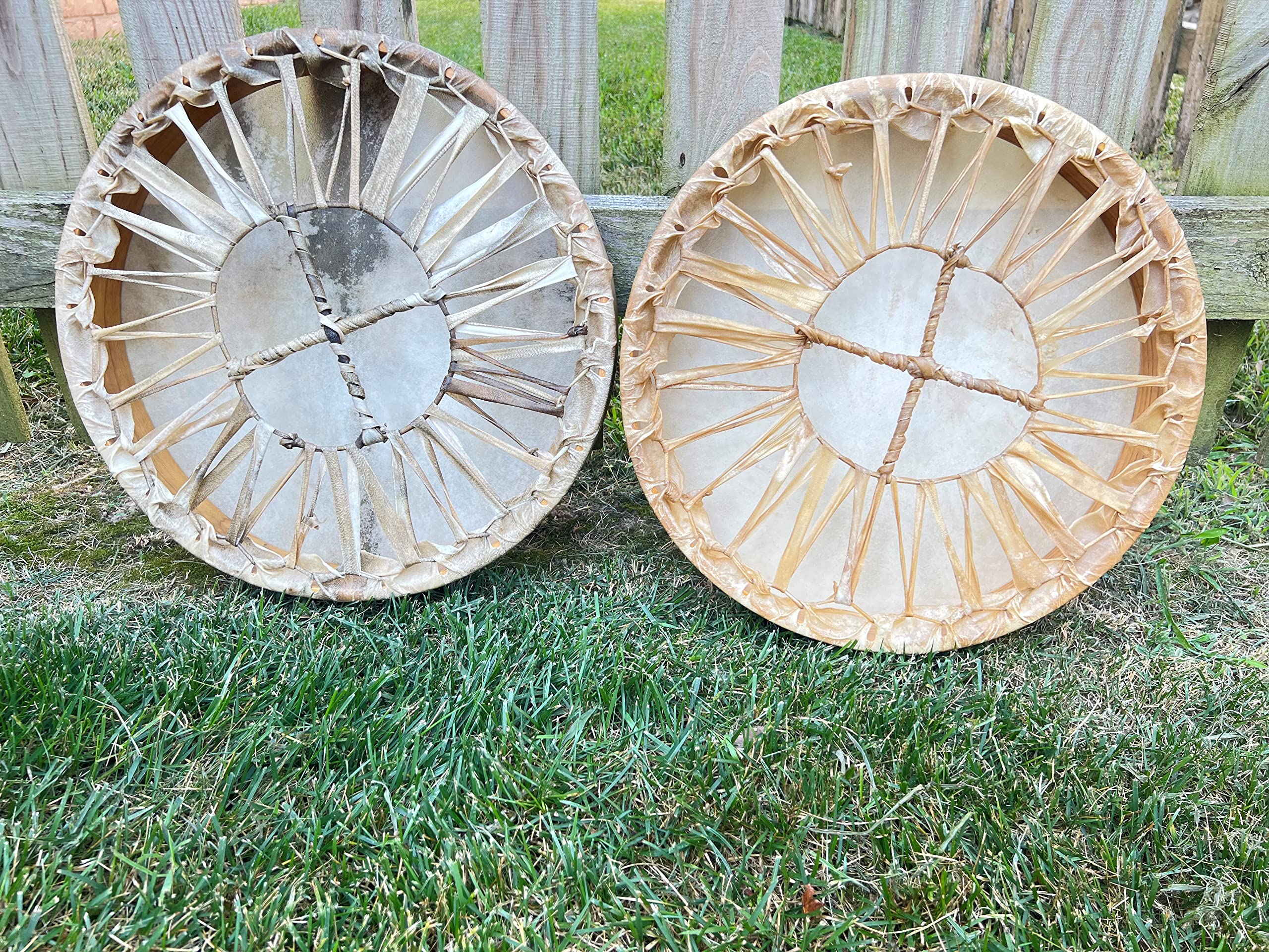 16 Inch Handmade Native American Style Shaman Drum with Buffalo Skin - Authentic Round Frame Drum for Meditation, Rituals & Spiritual Healing