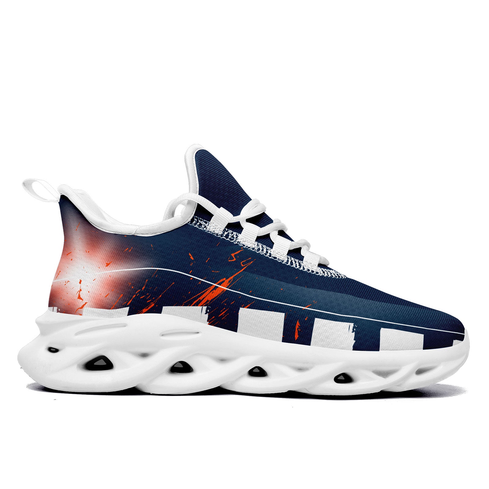Custom Blue Orange White Denver Maxsoul Sneakers - Personalized Basketball Shoes for Men & Women - Size 10 (FN003 D020260) | Perfect for Streetwear, Gym Workouts & Casual Fashion