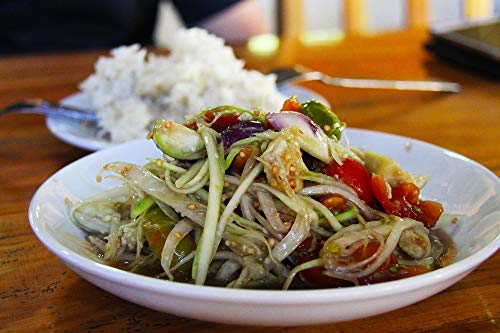 Authentic Lao Salad Rice Poster - 20x30 Inch Laminated Wall Art Decor | Vibrant Luang Prabang Cuisine Print | Perfect for Kitchen, Dining Room & Asian Restaurant Decor
