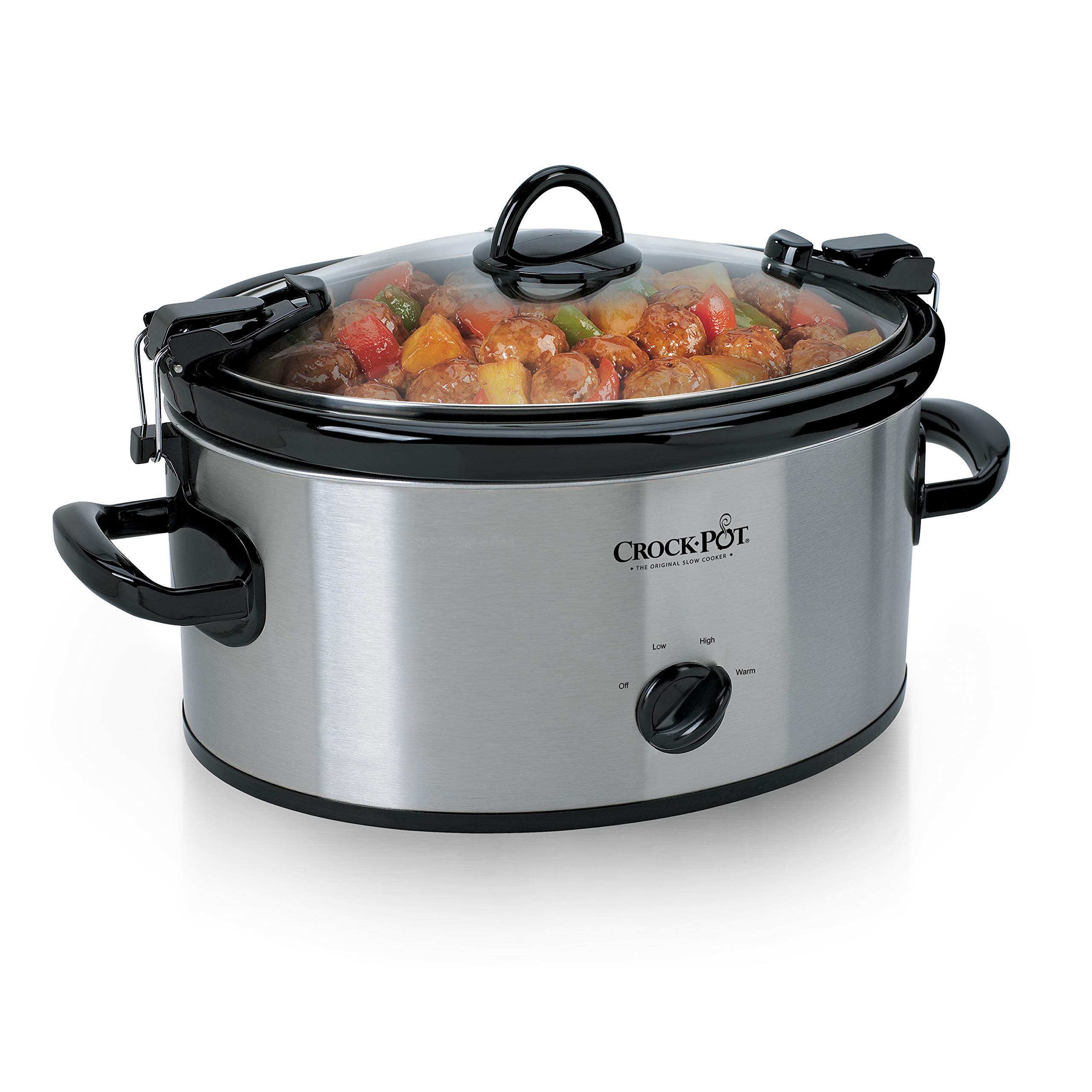 Crock-Pot SCCPVL600-S 6 Quart Slow Cooker with Stainless Steel Finish - Perfect for Soups, Stews, and Family Dinners