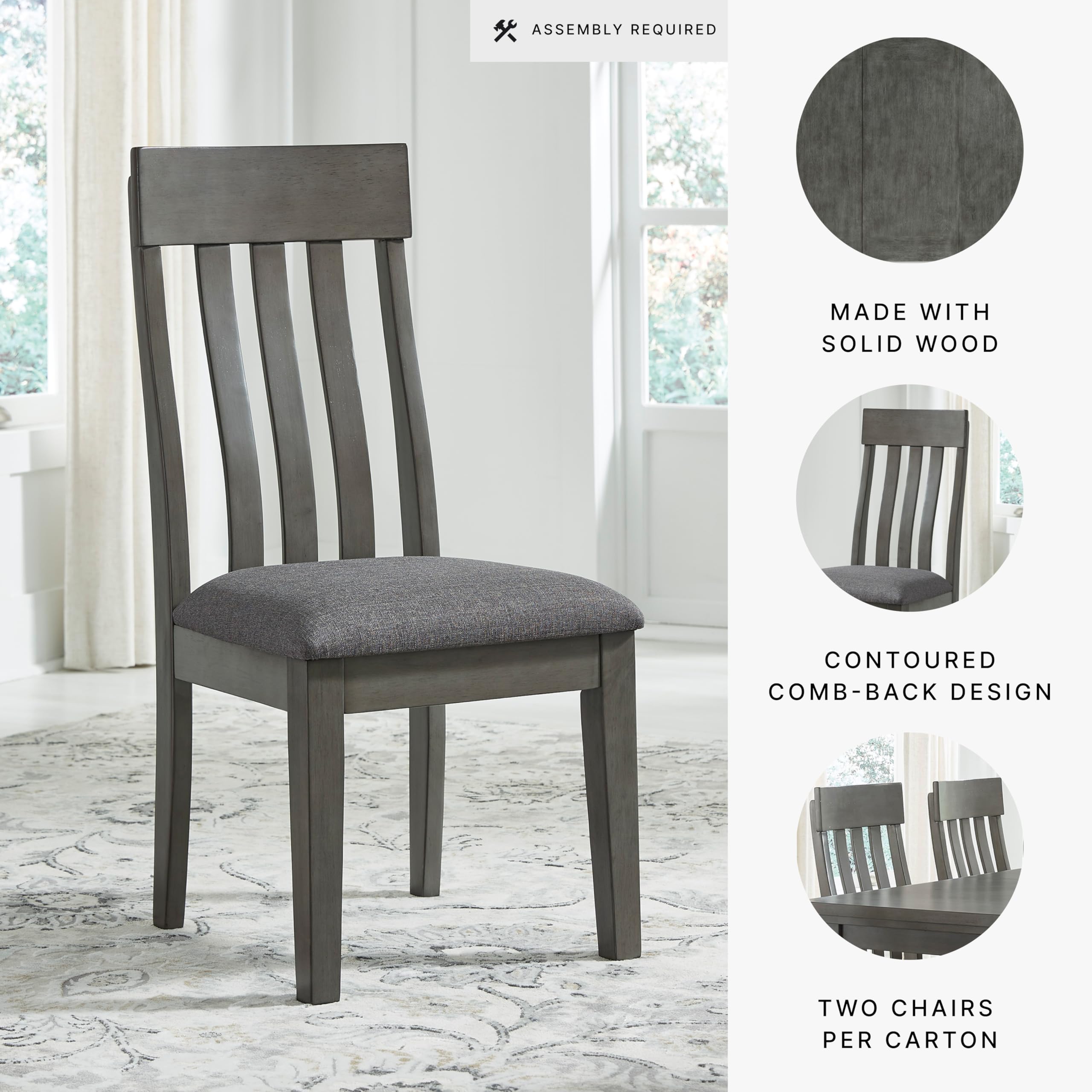 Signature Design by Ashley Hallanden Modern Slat Back Dining Chairs - Set of 2, 18.63