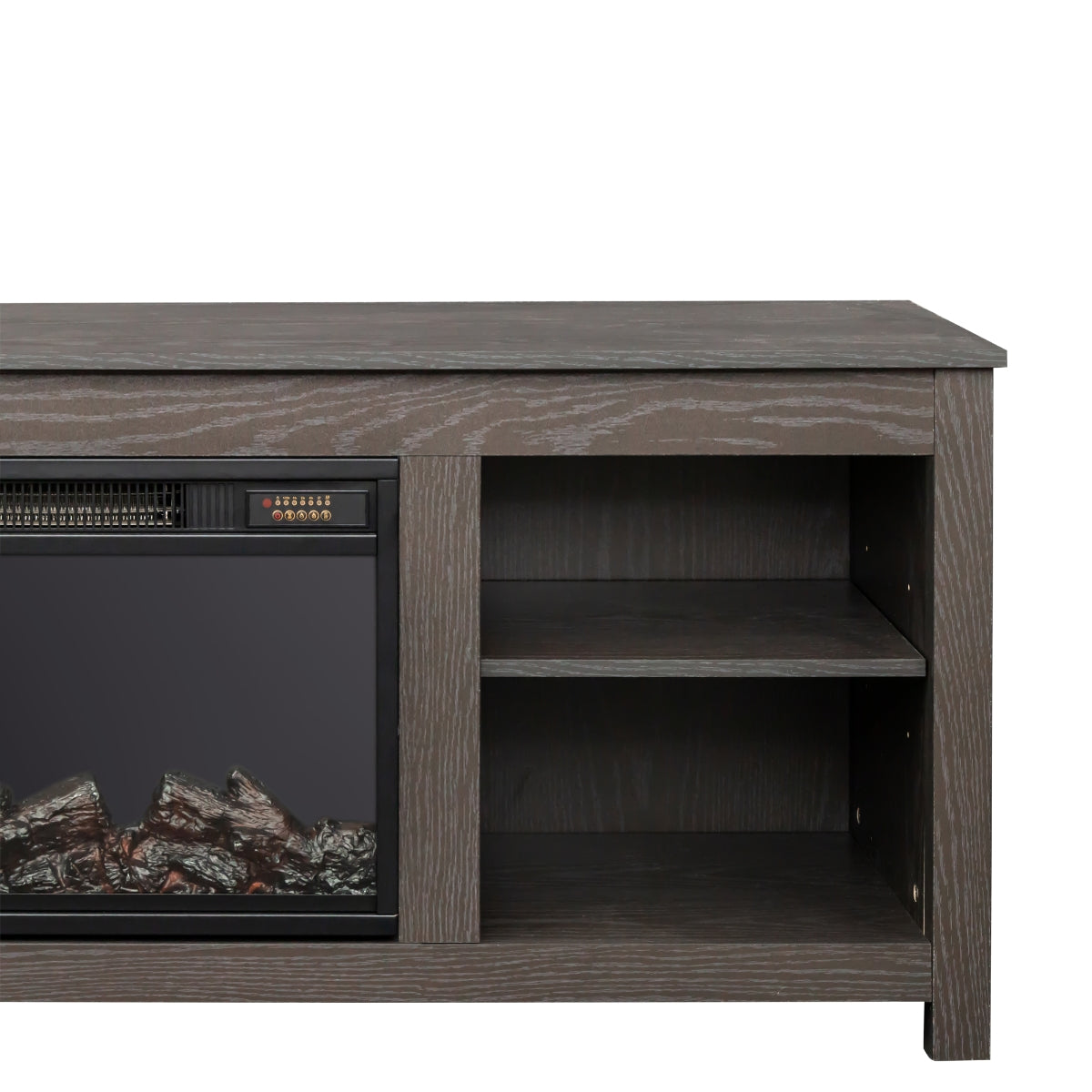 Brenna 64 Inch TV Stand with Electric Fireplace - Remote Control & Timer for Living Room, Bedroom, Home Theater Entertainment Center