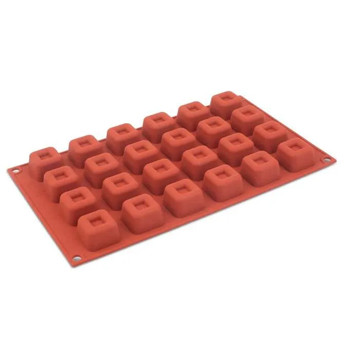 Orange Non-Stick Square Savarin Mold - Premium Baking Pan for Cakes, Desserts & Pastries - Perfect for Home Bakers & Professional Chefs