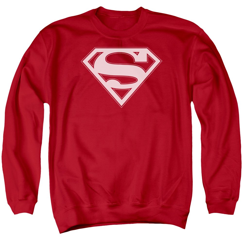 Superman Red & White Shield Unisex Crewneck Sweatshirt for Men & Women | Comfortable Graphic Pullover for Cosplay, Comic Con & Casual Wear