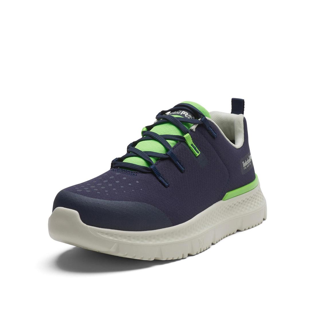 Intercept Steel Toe Oxford Work Shoes for Men - Slip Resistant & Comfortable Safety Shoes in Blue - Perfect for Construction, Warehouse & Industrial Work