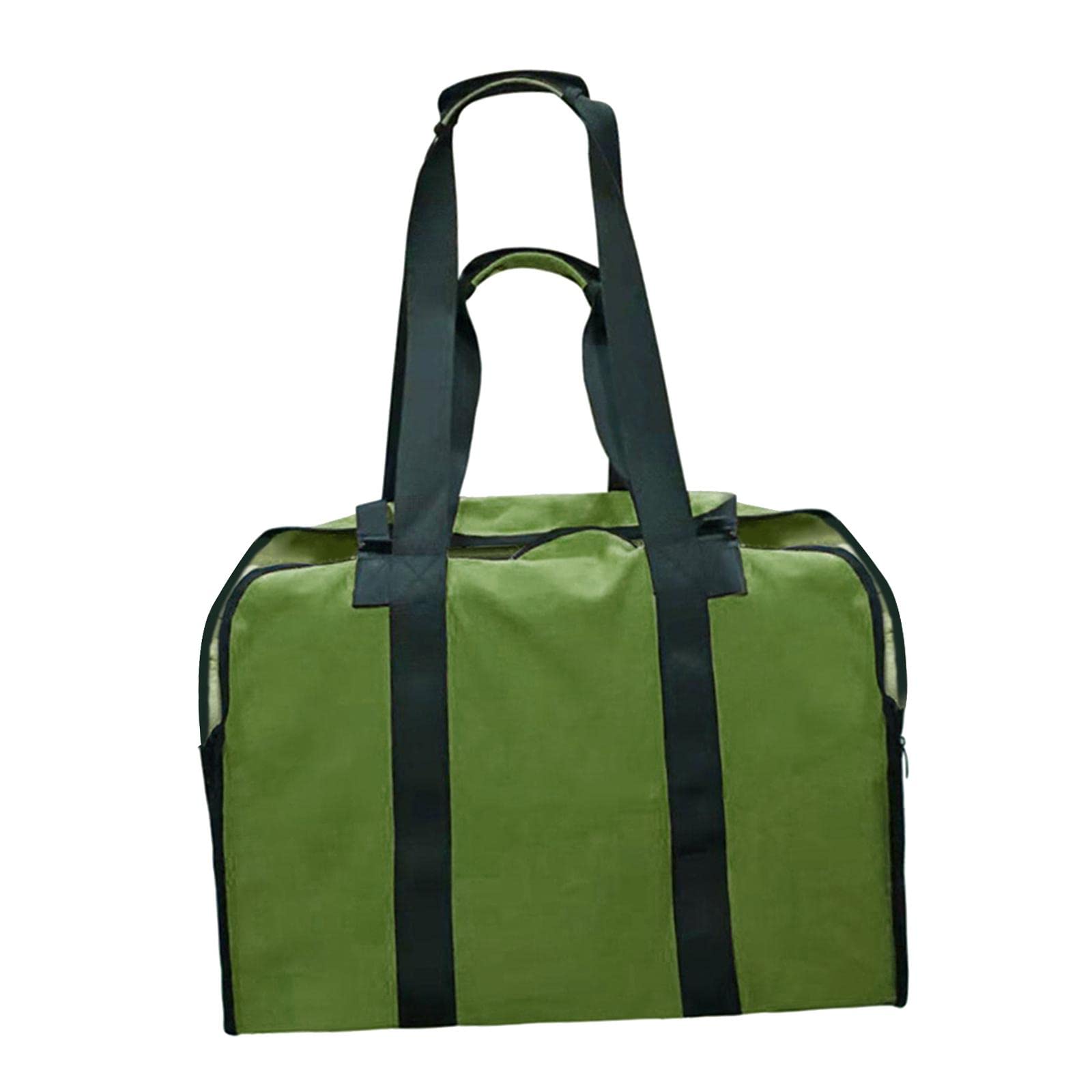Menolana Heavy-Duty Firewood Carrier Bag - Durable Canvas Log Holder for Camping, Backpacking & Outdoor Travel - Portable Woodpile Storage Tote with Handles (Green) | Perfect for Campfires, Hiking Trips & Backyard BBQs