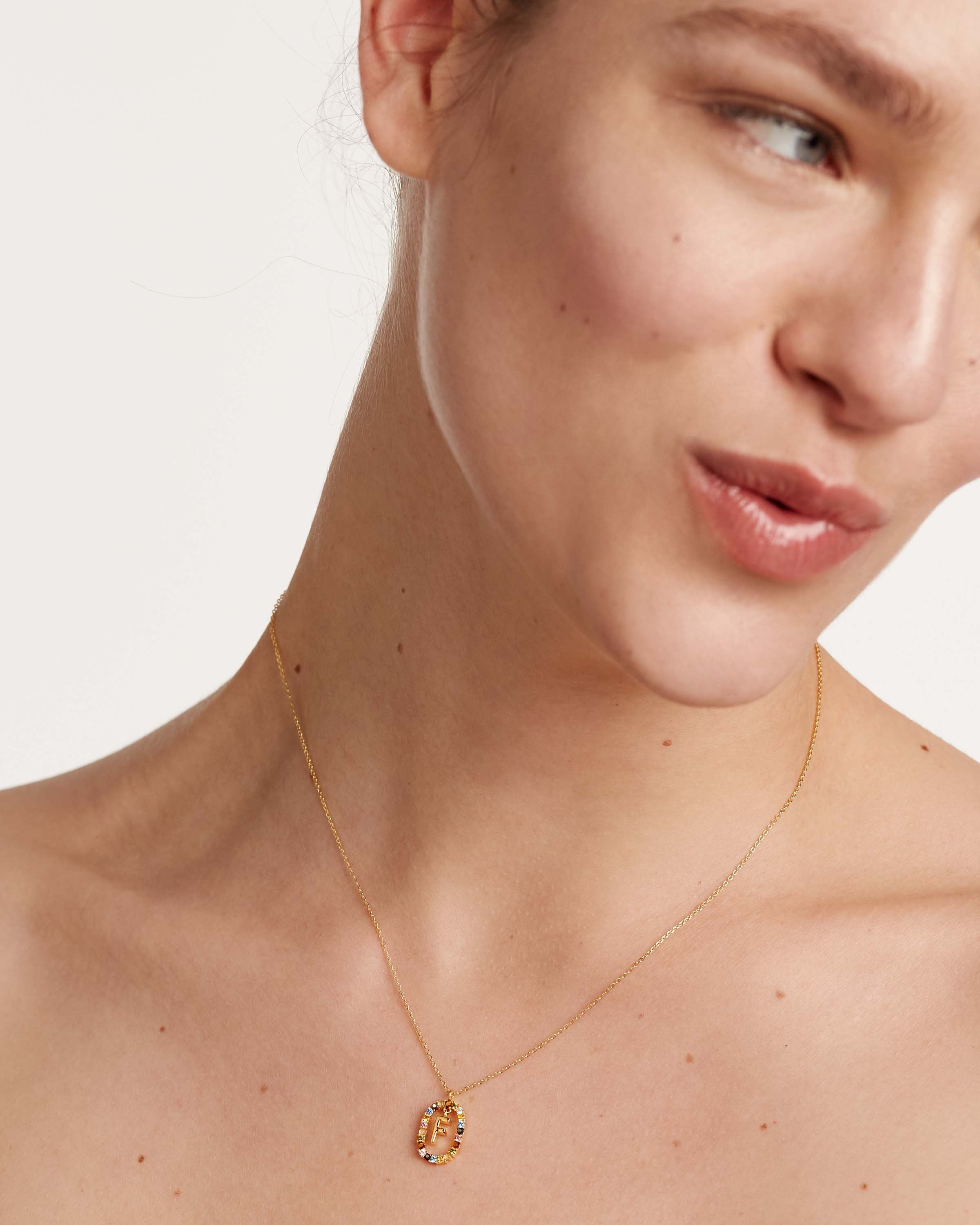 Letter F Necklace - Personalized Initial Necklace for Women, Sterling Silver or Gold Plated, Dainty Alphabet Pendant Jewelry - Perfect Gift for Birthday, Anniversary, or Everyday Wear