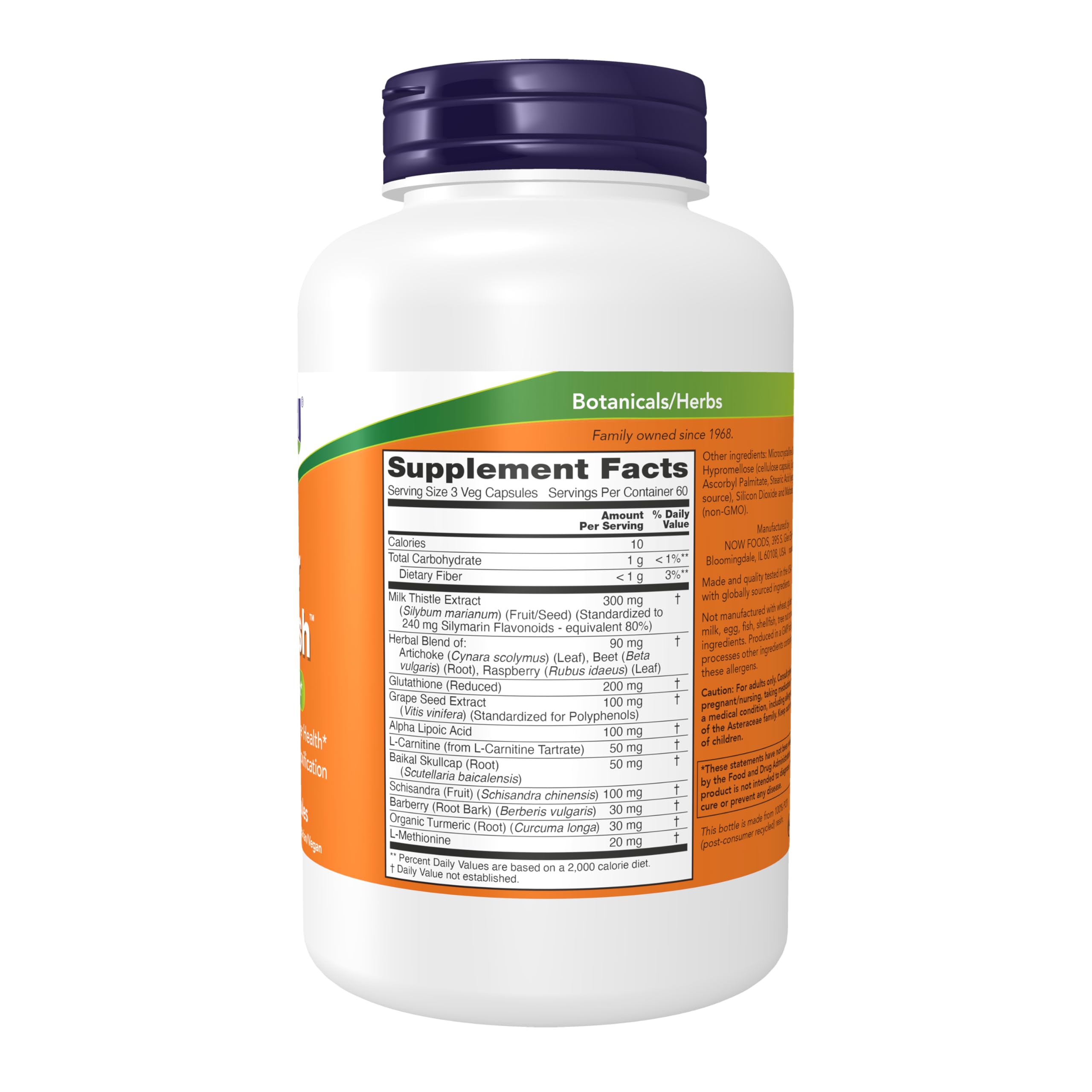 NOW Foods Liver Refresh™ Supplement with Milk Thistle Extract & Herb-Enzyme Blend - 180 Vegan Capsules for Liver Detox & Digestive Support - Perfect for Daily Wellness & Detox Routines