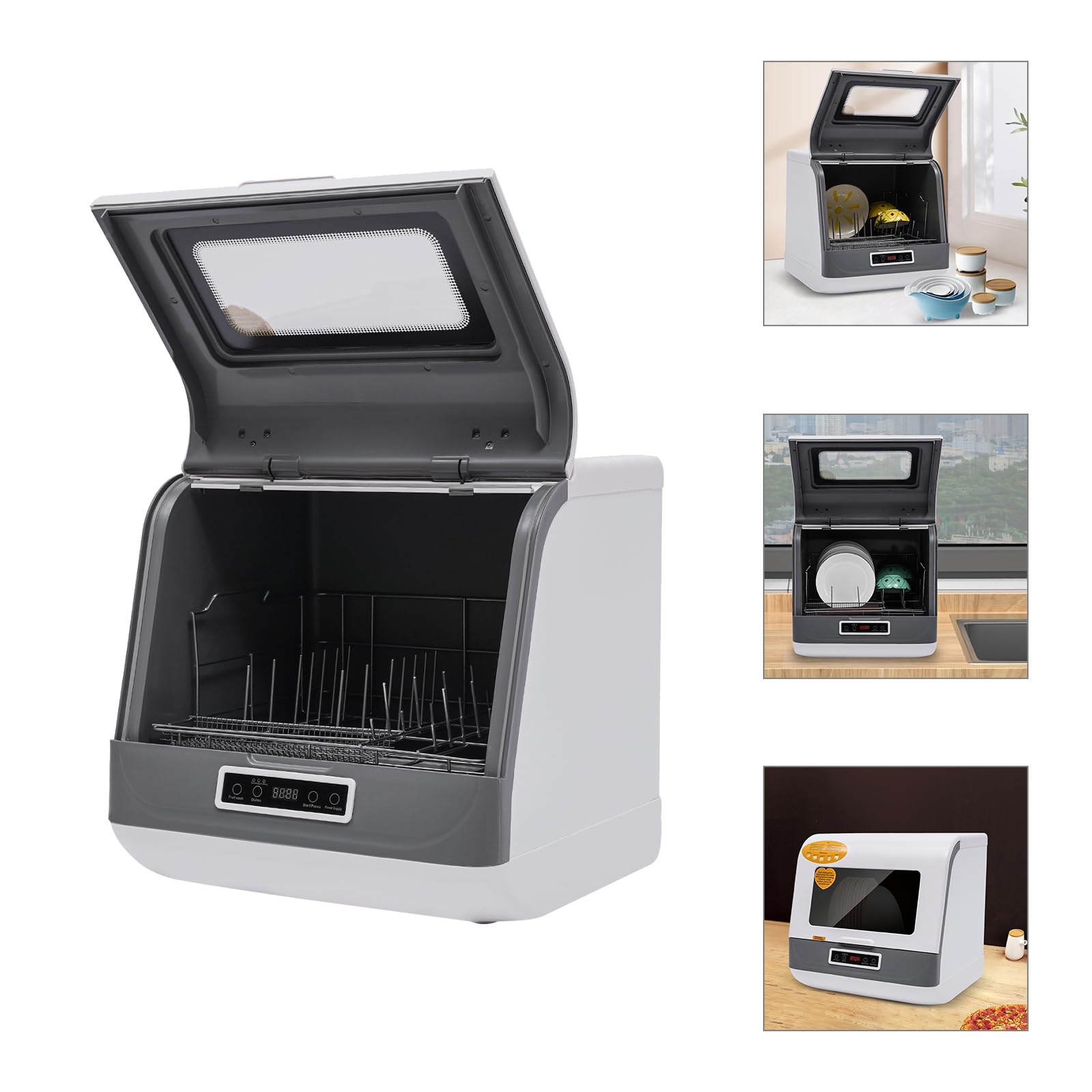 Portable Countertop Dishwasher 1200W 110V - Compact Mini Dishwasher with 3 Wash Programs, Air Dry & Microcomputer Control - Large Capacity for House, Apartment, Dorm - Perfect for Small Kitchens, RVs & Tiny Homes