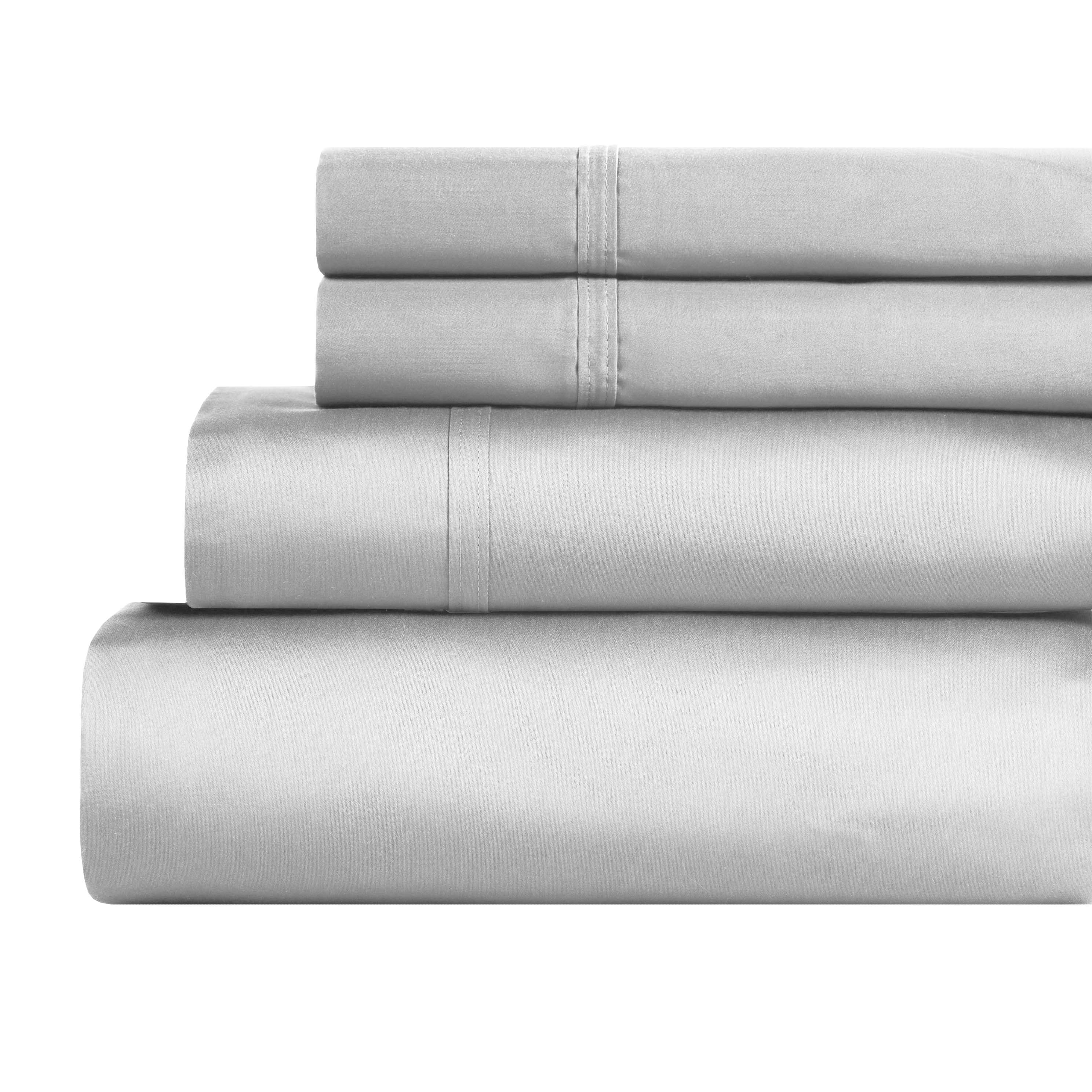 Premium 850 Thread Count 100% Cotton Solid Color Bed Sheet Set - Ultra Soft & Breathable for Comfortable Sleep - Perfect for Master Bedroom, Guest Room & Luxury Hotels