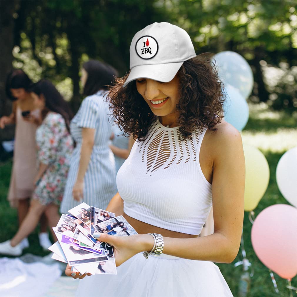 Soft Baseball Cap with 'I Love BBQ' Text & Image - Comfortable Unisex Hat for Grilling, BBQ Parties, and Outdoor Activities