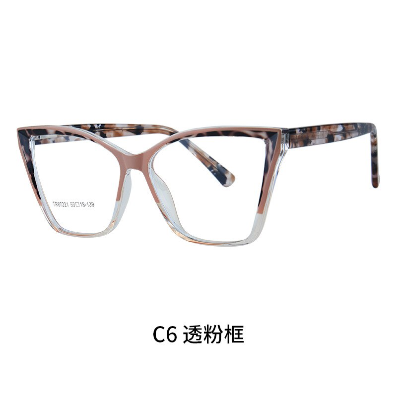CCspace Unisex Full Rim Large Square TR90 Titanium Acetate Eyeglasses Frame 56652 - Lightweight & Durable for Work, Reading & Fashion