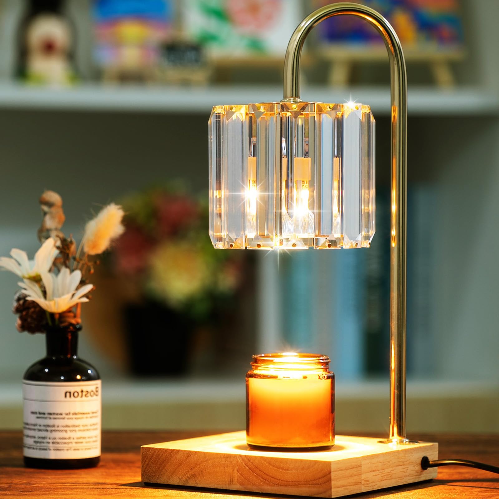 Dimmable Electric Candle Warmer Lamp with Timer - Modern Glass Candle Melter for Home Decor, Aromatherapy & Romantic Ambiance - Perfect Birthday Gift for Women & Home Lovers