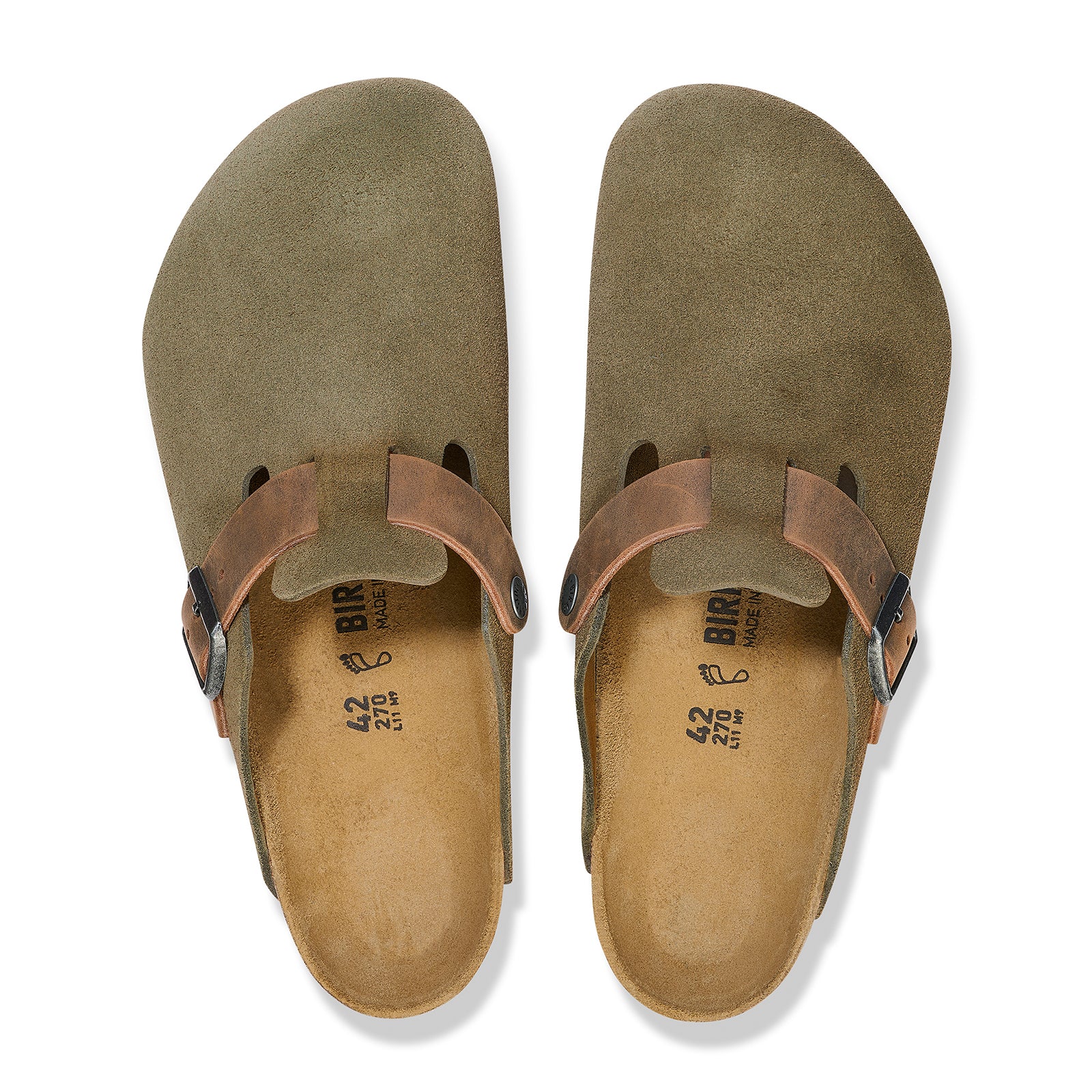 Birkenstock Boston Clog (Men)   Thyme Oiled Leather/Suede
