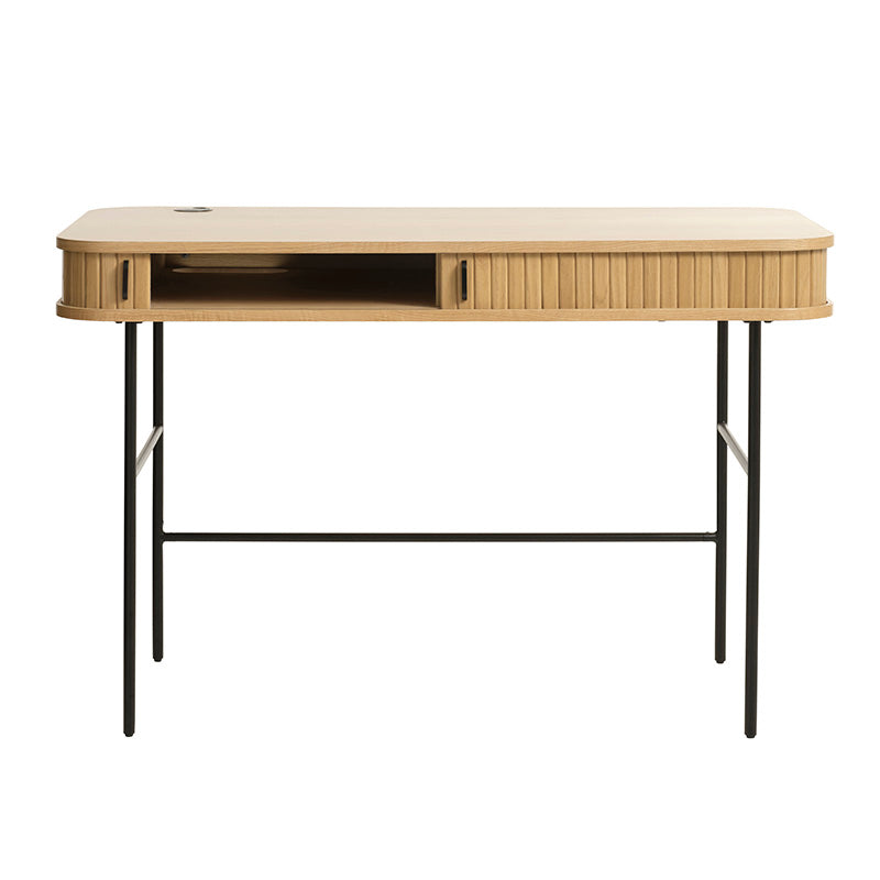 NOLA 47-Inch Study Desk - Solid Oak Wood Writing Desk for Home Office, Dorm Room, or Study Space - Perfect for Remote Work and Online Learning