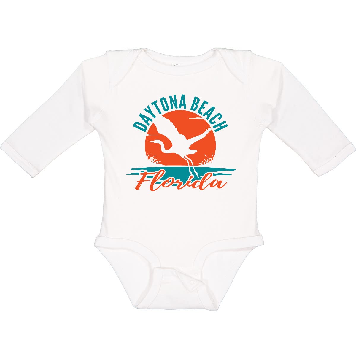 Inktastic Daytona Beach Florida Vacation Trip Long Sleeve Creeper - Soft & Comfortable Baby Bodysuit for Beach Getaways & Family Vacations