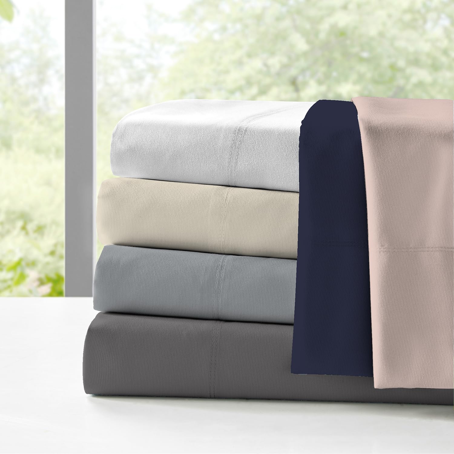 100% Cotton King Size Sheet Set - Percale Weave, Breathable & Cooling King Bed Sheets - Fits Up to 16