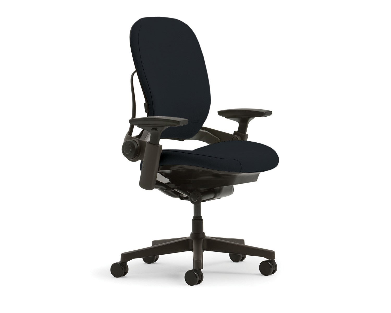 Steelcase Leap Plus Ergonomic Office Chair - Heavy Duty 500 lb Weight Capacity - 4-Way Adjustable Arms - Buzz2 Black Fabric - Black Frame & Base - Carpet Casters - Perfect for Home Office & Commercial Workspaces