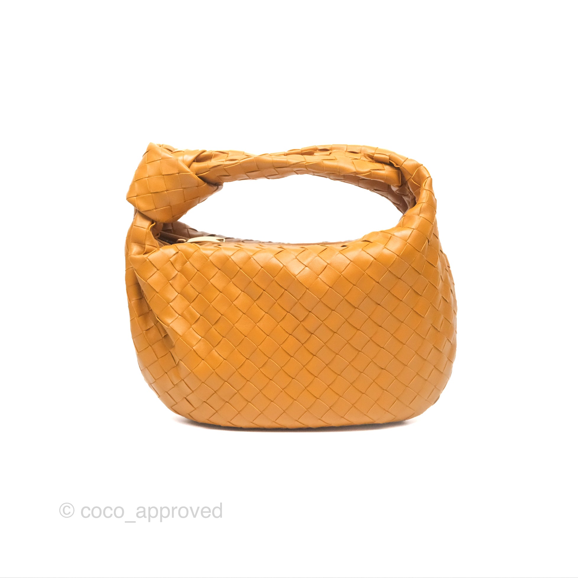 Bottega Veneta Teen Jodie Bag in Caramel Intrecciato Lambskin Leather - Luxury Crossbody Shoulder Bag for Women, Perfect for Everyday Use & Special Occasions