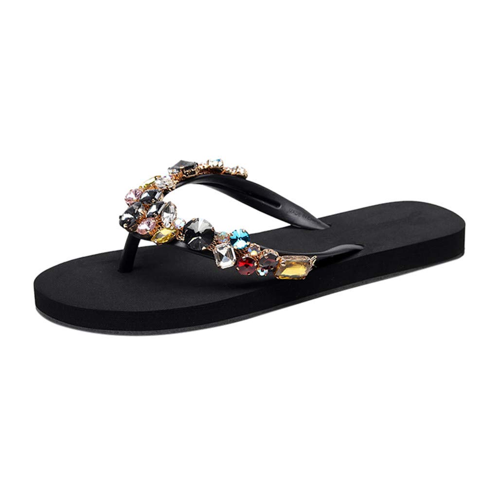 Bohemian Crystal Sandals for Women - Summer Beach & Travel Shoes