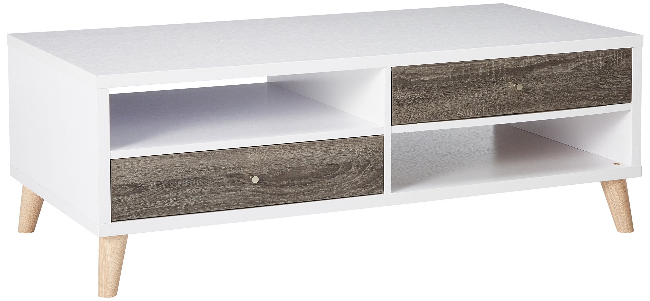24/7 Shop at Home Cicero White Coffee Table - Modern Living Room Furniture for Small Spaces, Home Office & Apartment Decor