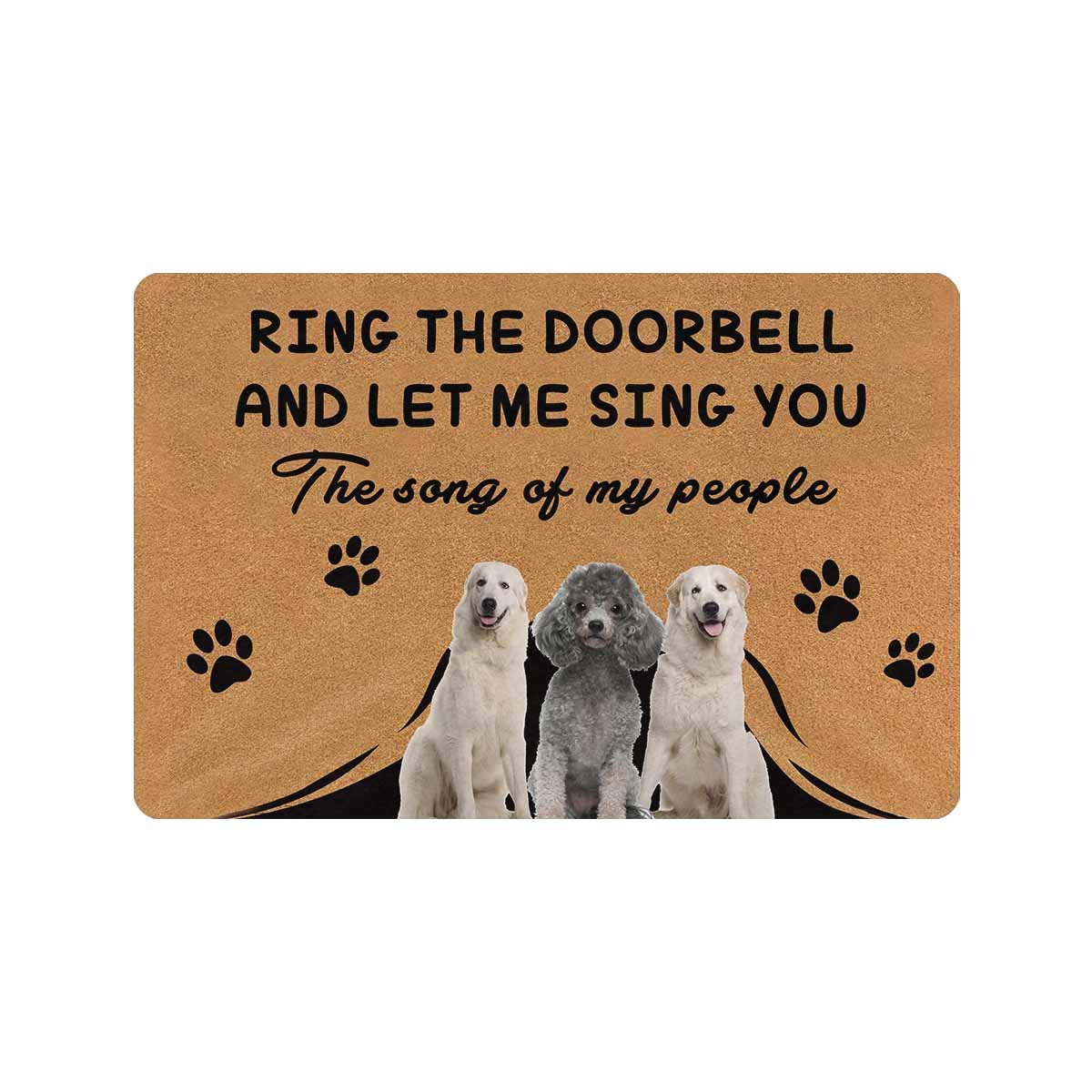 Custom Personalized Doormat with Dog Photo - Ring the Doorbell & Let Me Sing You the Song of My People - 24x16 Inch Indoor/Outdoor Welcome Mat for Front Door, Entrance, Bathroom - Perfect for Pet Lovers & Home Decor