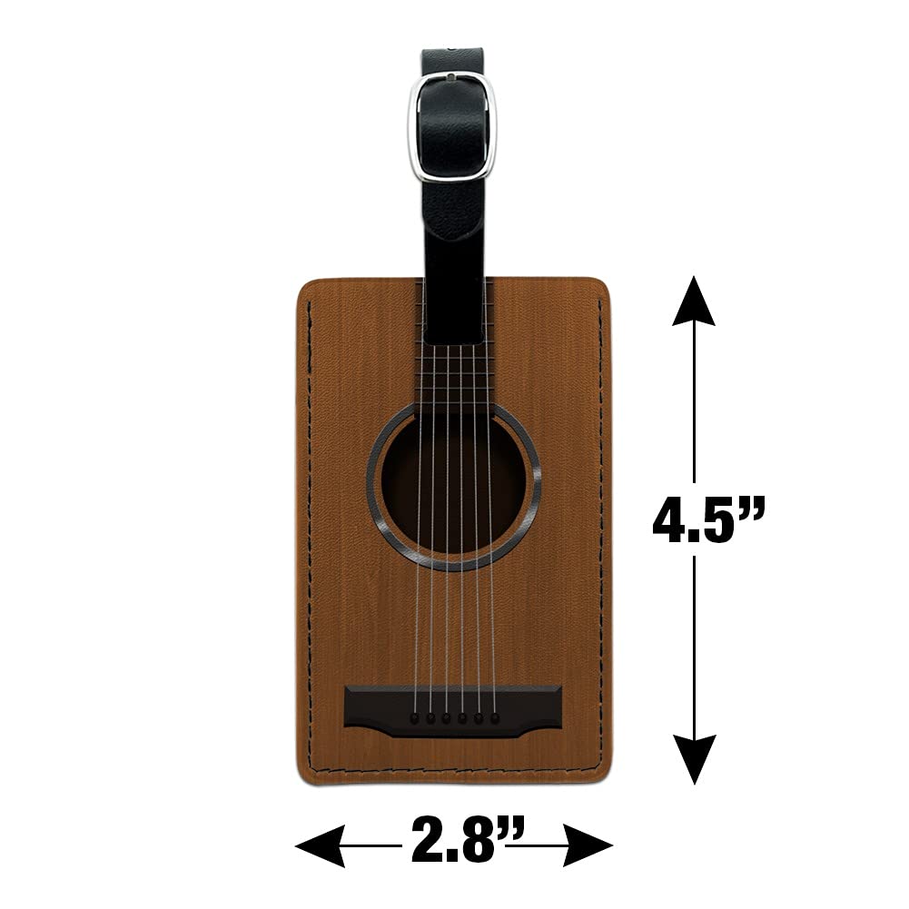 Premium Leather Luggage Tag for Suitcases & Carry-Ons - Customizable ID Card Holder with Guitar String Design - Perfect for Travel, Business Trips & Music Lovers