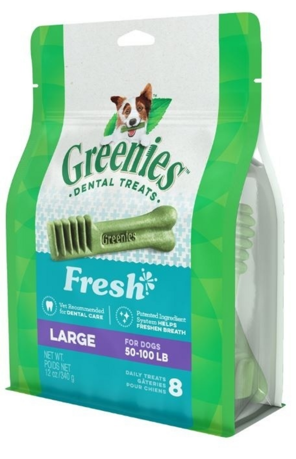 Greenies Large Mint Dental Dog Chews - Fresh Breath Teeth Cleaning Treats for Large Dogs - Vet Recommended Dental Care for Dogs at Home