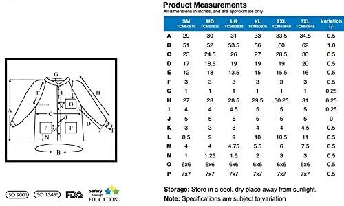 TRONEX 50 Pack Disposable Lab Coats - Unisex Long Sleeve Lab Jackets for Medical, Dental, Tattoo & Food Service (Medium Size) - Ideal for Healthcare Workers, Scientists & Sanitation Professionals