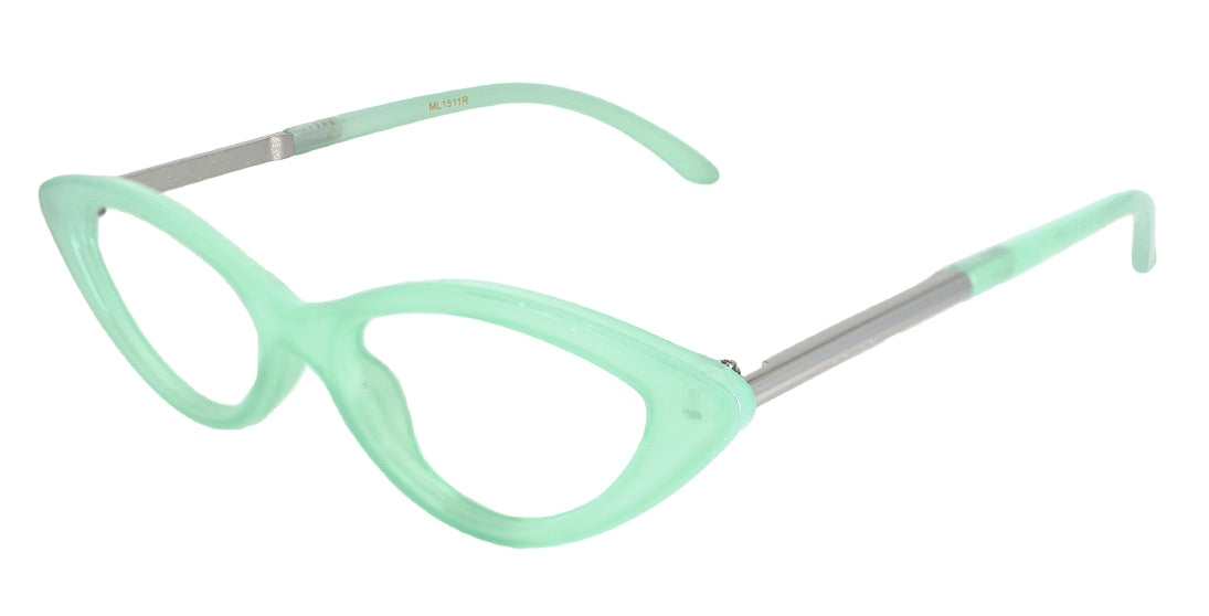 Pastel Cateye Sunglasses for Women - Plastic & Metal Frame ML1511R - Trendy Retro Style for Beach, Driving & Outdoor Fashion