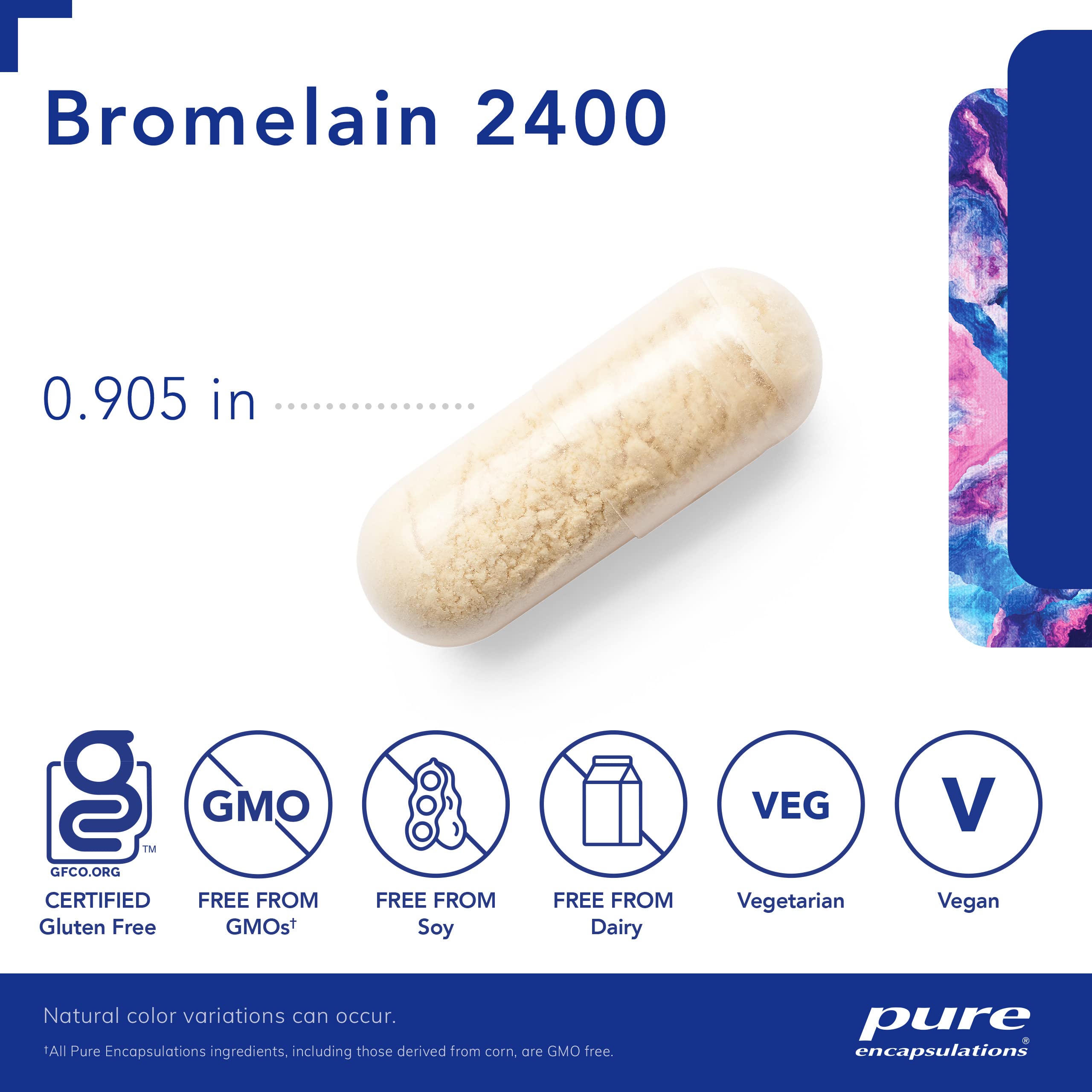 Pure Encapsulations Bromelain 2400 500mg - Digestive Enzyme Supplement for Gut Health & Joint Support - Vegan Proteolytic Enzymes for Muscle Recovery & Inflammation Relief - 180 Capsules - Ideal for Post-Workout Recovery & Digestive Comfort