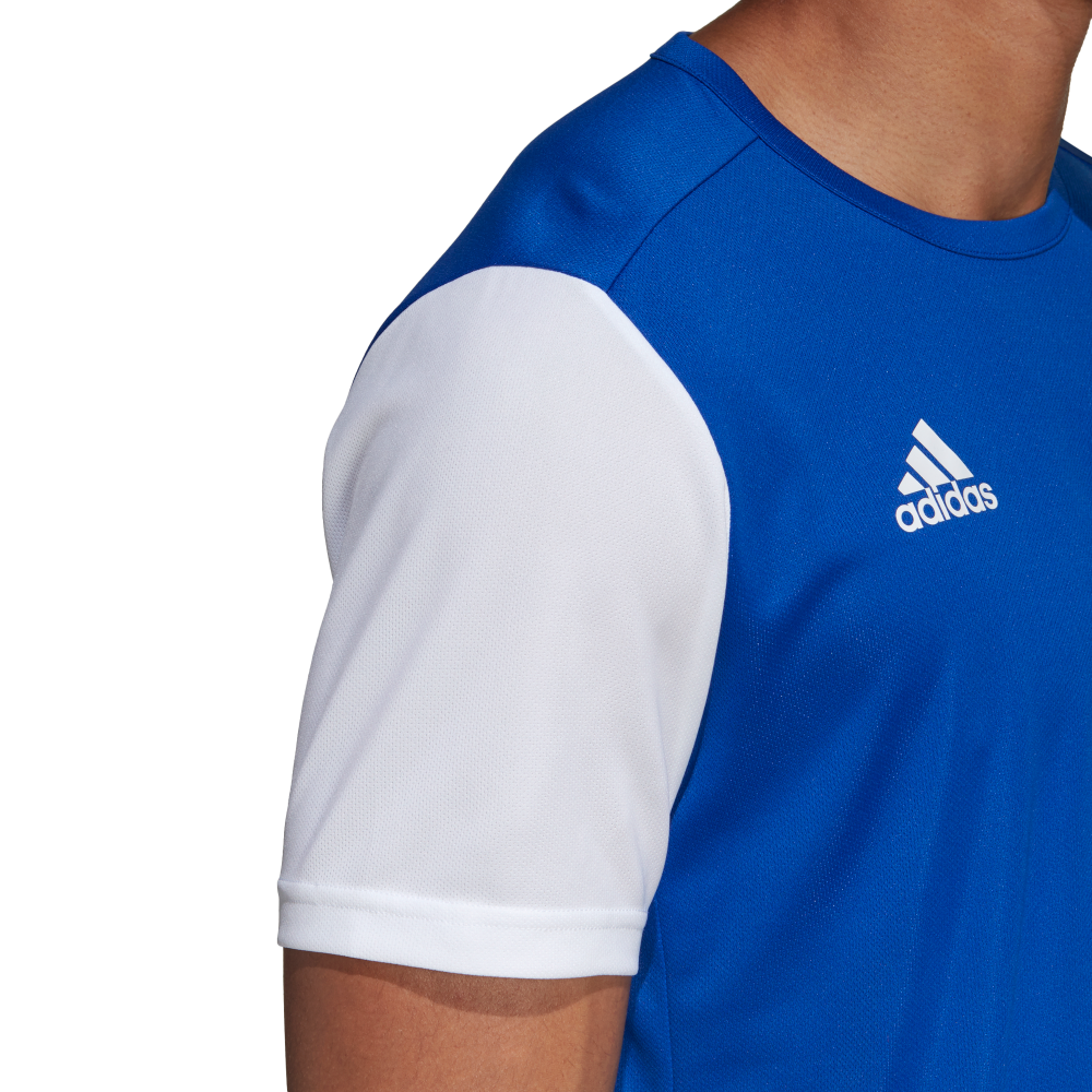 Adidas Youth Estro 19 Soccer Jersey - Blue & White Team Uniform for Boys & Girls - Perfect for Youth Soccer Games, Training & Team Sports