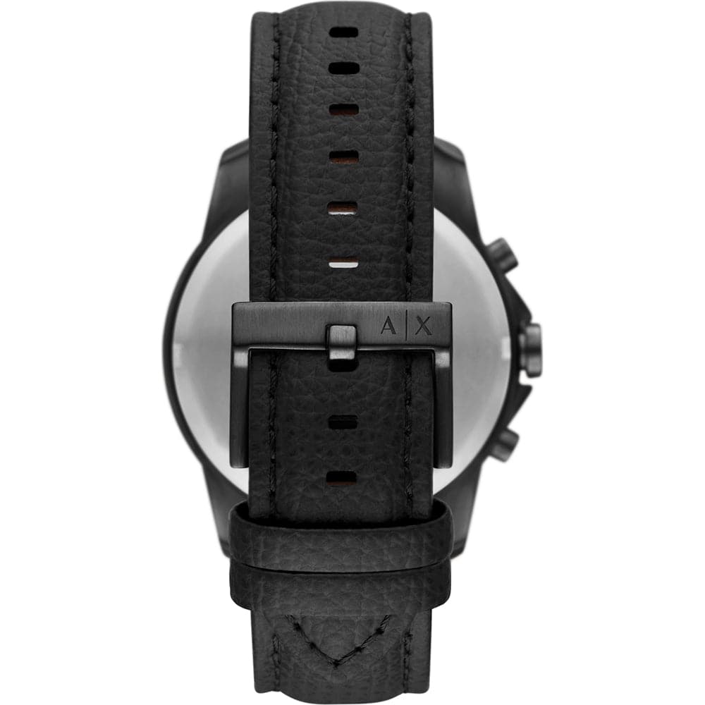 ARMANI EXCHANGE AX1724 Men's Black Leather Watch - Luxury Chronograph Timepiece for Business, Casual & Formal Occasions