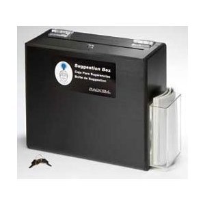 RackEm Racks 5152-B Lockable Black Heavy Duty Plastic Suggestion Box & Ballot Box - Secure Voting & Feedback Collection for Offices, Schools & Events