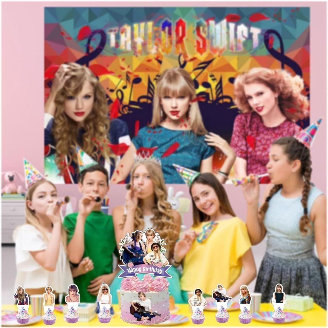 25 Pcs Taylor Swift Cake Toppers - Edible Birthday Cake Decorations, Cupcake Toppers for Taylor Themed Party Supplies (Perfect for Birthday Cakes, Cupcakes, Bridal Showers & Themed Parties)