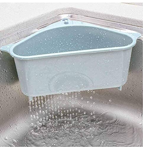 MOSHTU Multi-Functional Triangle Kitchen Sink Basket - Durable Stainless Steel Drain Storage Rack for Washing Vegetables, Fruits, and Dishes - Perfect for Small Kitchen Organization and Dish Drying